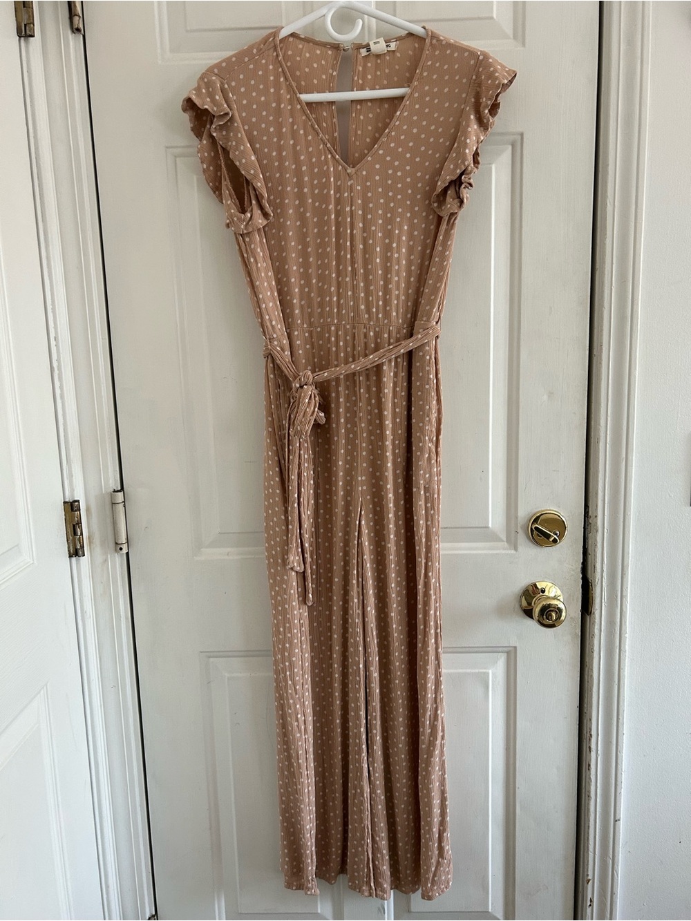 Billabong Beige Polka Dot Flutter Romper